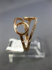 ESTATE WIDE .12CT ROUND DIAMOND 14KT ROSE GOLD CLASSIC DOUBLE LOVE KNOT FUN RING