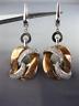 ESTATE LARGE .50CT DIAMOND 14KT WHITE & ROSE GOLD 3D LOVE KNOT HANGING EARRINGS
