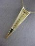 ESTATE LARGE & LONG .50CT DIAMOND 14KT YELLOW GOLD 3D JOURNEY V SHAPE NECKLACE