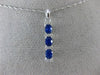 ESTATE .85CT DIAMOND & AAA SAPPHIRE 14KT WHITE GOLD PAST PRESENT FUTURE PENDANT