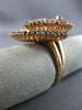 ESTATE EXTRA LARGE 2.61CT WHITE & BLACK DIAMOND 14KT ROSE GOLD 3D SWIRL FUN RING