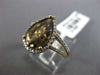 ESTATE 2.91CT DIAMOND & AAA SMOKY TOPAZ 14KT YELLOW GOLD HALO ENGAGEMENT RING