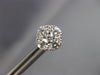 ESTATE LARGE 1.49CT DIAMOND 18KT WHITE GOLD CLUSTER OCTAGON FLOWER STUD EARRINGS