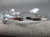 ESTATE LARGE .20CT DIAMOND 14K WHITE GOLD CLASSIC FLOWER CLUSTER BANGLE BRACELET