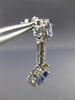 ESTATE 2.52CT DIAMOND & AAA TANZANITE 14KT WHITE GOLD 3D FLOWER EARRINGS #17481