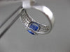 ESTATE WIDE 3.69CT DIAMOND & SAPPHIRE 18KT WHITE GOLD 3D LUCIDA ENGAGEMENT RING