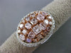 ESTATE LARGE 2.96CT WHITE & FANCY PINK DIAMOND 18KT GOLD OVAL FILIGREE RING