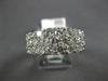 ESTATE WIDE 2.0CT DIAMOND 14KT WHITE GOLD 3D 3 ROW SHARE PRONG ANNIVERSARY RING