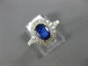 ESTATE 1.50CT DIAMOND & AAA SAPPHIRE 14KT WHITE GOLD DOUBLE HALO ENGAGEMENT RING