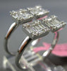 ESTATE WIDE .78CT ROUND & BAGUETTE DIAMOND 18K WHITE GOLD 3D SQUARE CLUSTER RING