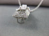 ESTATE .40CTW DIAMOND 14KT WHITE GOLD SEMI MOUNT PENDANT 11MM X 23MM #18395