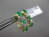 ESTATE 1.07CT DIAMOND & AAA COLOMBIAN EMERALD 14K YELLOW GOLD 3D X LOVE EARRINGS