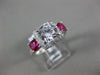 ESTATE 2.05CT DIAMOND & AAA RUBY 14KT WHITE GOLD SQUARE CLASSIC ENGAGEMENT RING