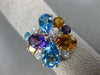 LARGE 4.90CT DIAMOND & MULTI GEM 14KT YELLOW GOLD BUTTERFLY FLOWER CLUSTER RING