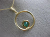 ESTATE .03CT DIAMOND & AAA EMERALD 14KT YELLOW GOLD CIRCLE OF LIFE FUN PENDANT