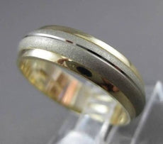 ESTATE 14KT WHITE & YELLOW GOLD CLASSIC SOLID WEDDING BAND RING 6mm #23222