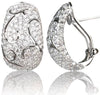 ESTATE LARGE 2.63CT DIAMOND 18KT WHITE GOLD MULTI ROW FILIGREE CLIP ON EARRINGS