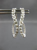 ESTATE 1.0CT DIAMOND 14K WHITE GOLD CLASSIC OVAL CURVED INSIDE OUT HOOP EARRINGS