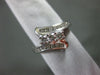 ESTATE .50CT DIAMOND 14K WHITE GOLD 3D THREE ROW PAST PRESENT FUTURE RING #19818