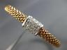 ESTATE .24CT DIAMOND 14K ROSE GOLD 3D RECTANGULAR WOVEN FLEXIBLE BANGLE BRACELET