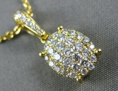 ESTATE .40CT DIAMOND 18KT YELLOW GOLD 3D CLASSIC PAVE OVAL FLOATING FUN PENDANT
