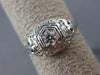 ANTIQUE .15CT DIAMOND 14KT WHITE GOLD 3D CLASSIC FILIGREE ENGAGEMENT RING #19970