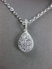 ESTATE .44CT DIAMOND 18KT WHITE GOLD CLASSIC CLUSTER TEAR DROP FLOATING PENDANT