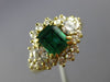 ESTATE WIDE 1.82CT DIAMOND & AAA EMERALD 18KT YELLOW GOLD ENGAGEMENT RING #26466