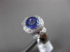 ESTATE LARGE 2.08CT DIAMOND & AAA TANZANITE 14K WHITE GOLD BEZEL ENGAGEMENT RING