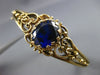 ANTIQUE LARGE 9CT OVAL SAPPHIRE 14K YELLOW GOLD 3D FILIGREE HEART BANGLE #21131