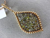 ESTATE EXTRA LARGE 2.20CT MULTI COLOR DIAMOND 18K ROSE GOLD 3D TEAR DROP PENDANT