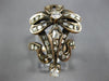 ANTIQUE LARGE 1.0CT ROSE CUT & OLD MINE DIAMOND 14KT WHITE GOLD 3D FILIGREE RING