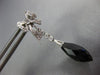 ESTATE 6.40CT DIAMOND & EXTRA FACETED ONYX 14KT WHITE GOLD BOW HANGING EARRINGS