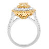 ESTATE 2.50CT WHITE & FANCY YELLOW DIAMOND 18K GOLD HEART SHAPED ENGAGEMENT RING