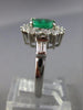 ESTATE 2.05CT DIAMOND & EMERALD 18KT WHITE GOLD 3D HALO CLASSIC ENGAGEMENT RING