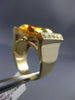ESTATE MASSIVE 8.99CT DIAMOND & CITRINE & RUBY 14K YELLOW GOLD SQUARE FUN RING