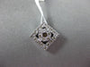 ESTATE .30CT DIAMOND 18KT WHITE GOLD 3D CRICLE SQUARE DIAMOND FLOATING PENDANT