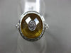 ESTATE LARGE 4.45CT DIAMOND & AAA CITRINE 14KT WHITE GOLD OVAL HALO ETOILE RING