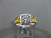 ESTATE 1.64CT DIAMOND & AAA YELLOW SAPPHIRE 14KT WHITE GOLD HALO ENGAGEMENT RING