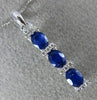 ESTATE .85CT DIAMOND & AAA SAPPHIRE 14KT WHITE GOLD PAST PRESENT FUTURE PENDANT