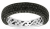 1.40CT BLACK DIAMOND 14KT WHITE GOLD 3D MULTI ROW SEMI ETERNITY ANNIVERSARY RING