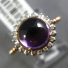 ESTATE 2.37CT DIAMOND & AAA AMETHYST 14K ROSE GOLD 3D ROUND HALO ENGAGEMENT RING