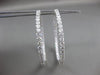 ESTATE LARGE 6.07CT DIAMOND 14K WHITE GOLD 3D DOUBLE SIDED CLASSIC HOOP EARRINGS