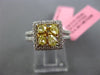 .88CT WHITE & FANCY YELLOW DIAMOND 18KT WHITE GOLD SQUARE FRIENSHIP PROMISE RING