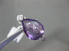 ESTATE LARGE 6.31CT DIAMOND & AMETHYST 14KT WHITE GOLD PEAR SHAPE FILIGREE RING