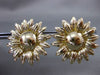 ESTATE LARGE 14KT YELLOW GOLD 3D HANDCRAFTED SUNFLOWER EARRINGS BEAUTIFUL #24053