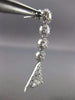 ESTATE LARGE 2.76CT ROUND & TRILLION DIAMOND 18KT WHITE GOLD 3D HANGING EARRINGS