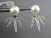 ESTATE .33CT DIAMOND & AAA SOUTH SEA PEARL 14KT WHITE GOLD SPIKE JACKET EARRINGS