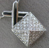 ESTATE LARGE 1.4CT DIAMOND 18K WHITE GOLD TRIANGULAR X LOVE PYRAMID PENDANT #481