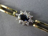 ESTATE WIDE 2.90CT DIAMOND & AAA SAPPHIRE 14KT TWO TONE GOLD OVAL HALO BRACELET